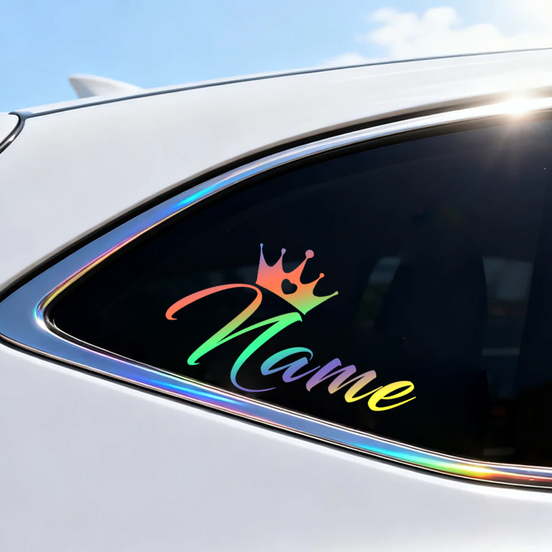 Laptop Accessories Name - Custom Crown Name Waterproof Sticker Personalized