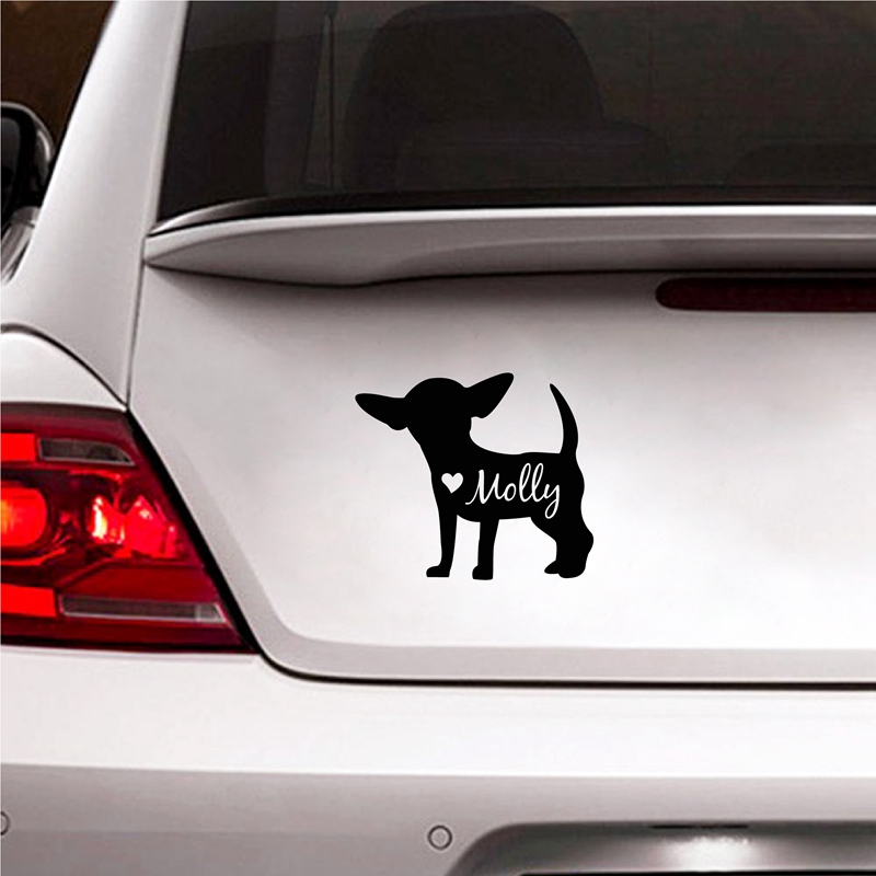 Laptop Accessories Name - Cute Chihuahua Decal Personalized Dog Name