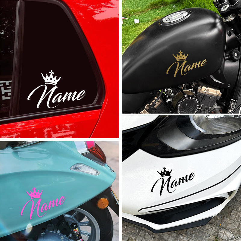 Laptop Accessories Name - Custom Crown Name Sticker Personalized Text