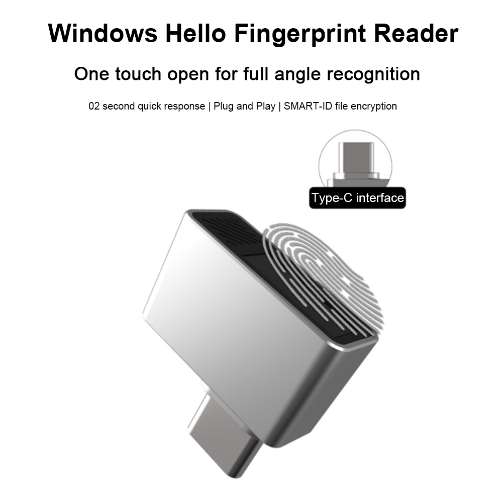 Fingerprint Reader Usb - Type-C Biometric Scanner Password-Free Biometric Scanner