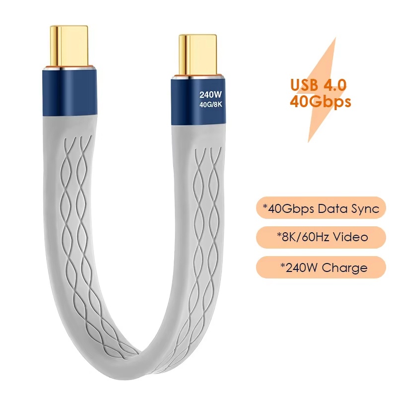 240W USB 4.0 Data Cable Flat S - Laptop Accessories Design recension och pris