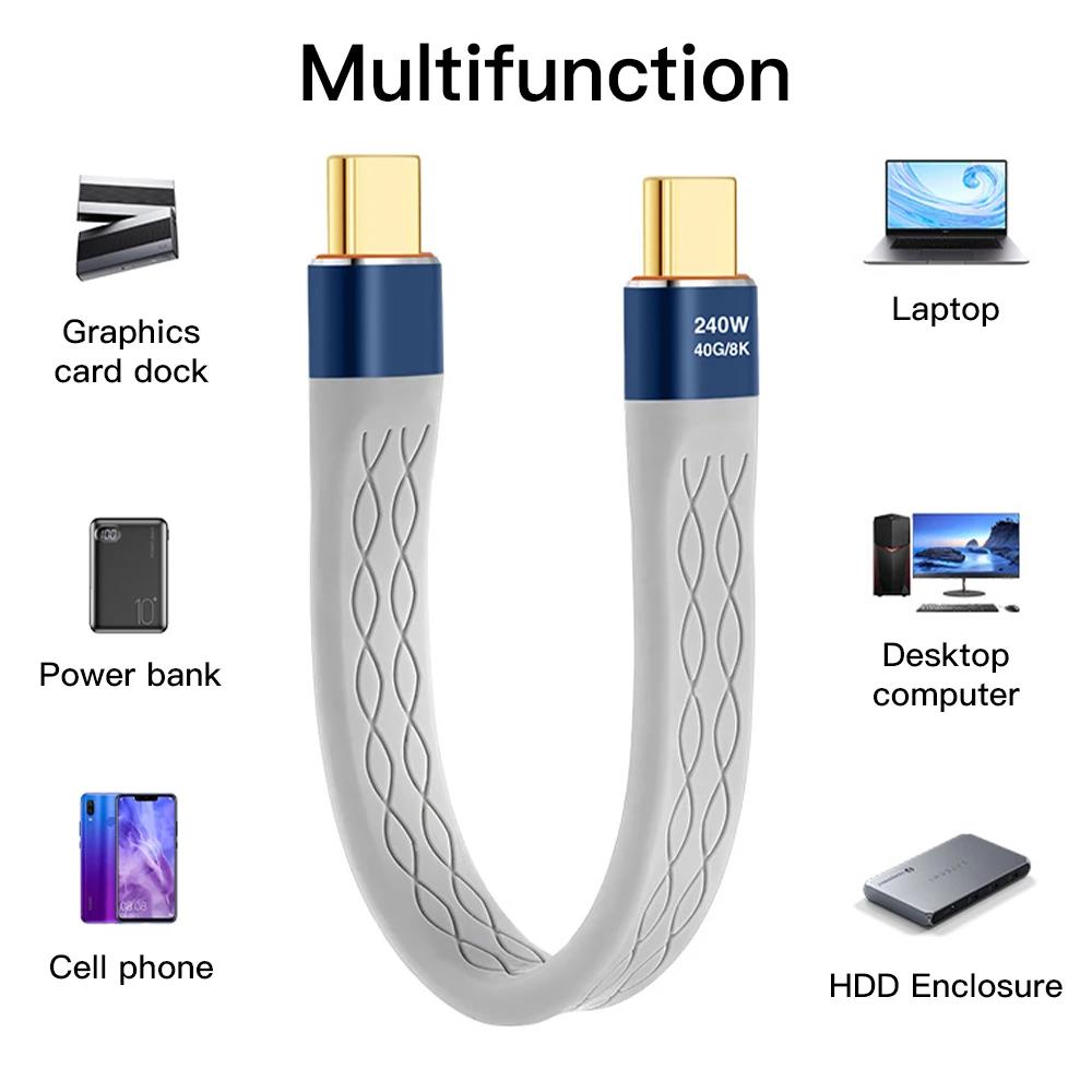240W USB 4.0 Data Cable Flat S - Laptop Accessories Design recension och pris